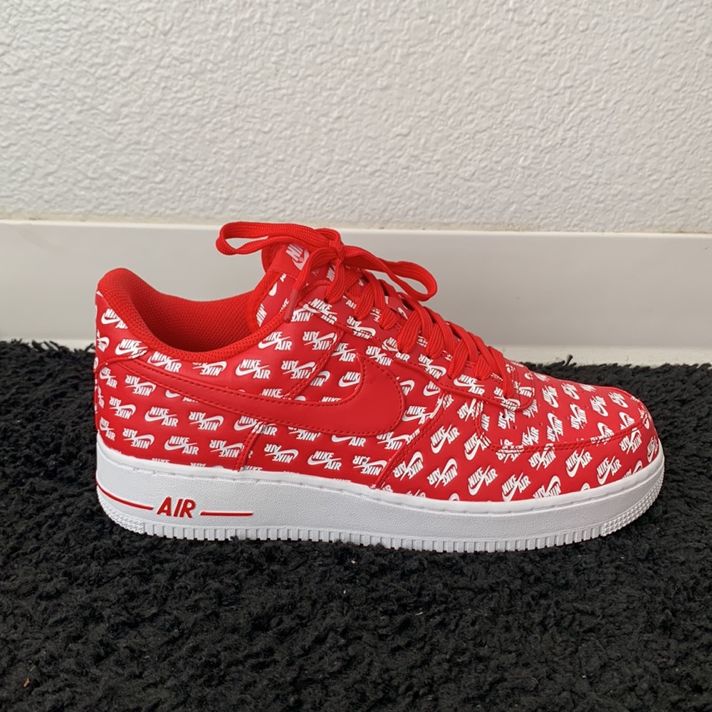 Nike Air Force 1 Low All Over Logo Red